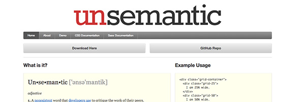 Unsemantic CSS Framework
